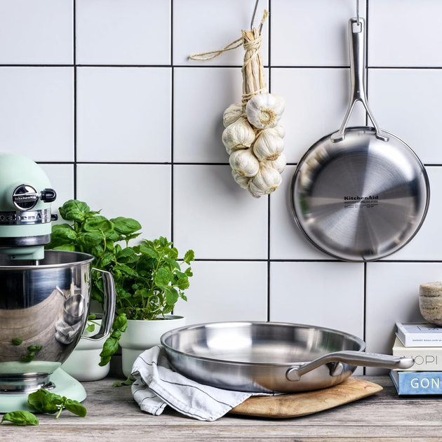 Профессиональная сковорода KitchenAid MSS 28 см многослойная нержавеющая сталь без покрытия - изображение 10
