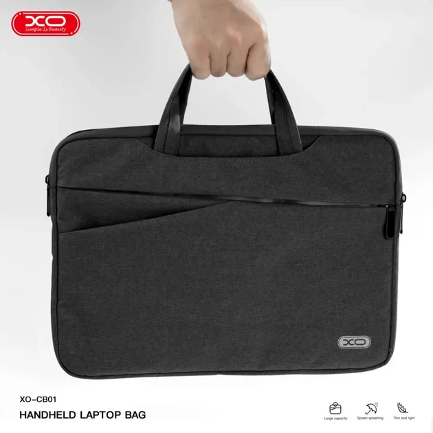 Сумка для ноутбука XO CB01 13 дюймов Черная - Фото 2 Сумка для ноутбука XO CB01 13 дюймов Черная - изображение 2