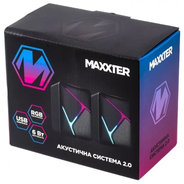 Колонки 2.0 Maxxter CSP-U004RGB Black - изображение 5