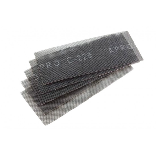 Сетка абразивная Apro 115 x 280 мм x Р220 PRO (5 шт.) (828070) - Фото 1 Сетка абразивная Apro 115 x 280 мм x Р220 PRO (5 шт.) (828070) - изображение 1