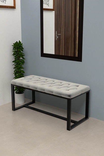 Банкетка в стиле лофт EcoLoft Ориста PU-1234 (Серая) - изображение 3