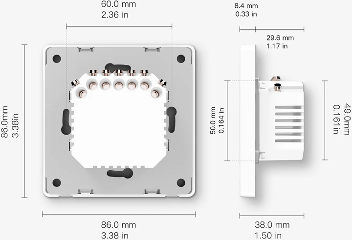 Przełącznik ścienny Moes TUYA ZS-SR-EU1-WH-MS Zigbee Star Ring Biały (5902135155929) - obraz 3