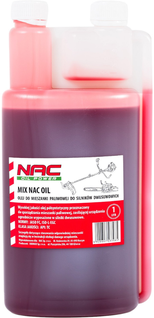Olej do mieszanki paliwowej do silników dwusuwowych Nac MIX OIL 1 l - obraz 1