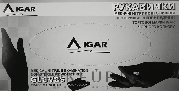 Перчатки нитриловые, без пудры, размер M (7-8), 200 шт, черные - Igar 200шт (1036104-28773434) - Фото 3 Перчатки нитриловые, без пудры, размер M (7-8), 200 шт, черные - Igar 200шт (1036104-28773434) - изображение 3