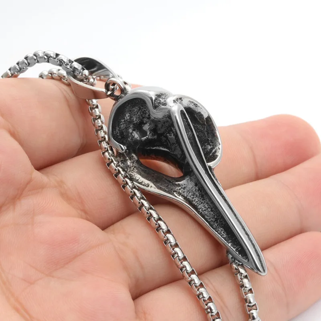 Кулон подвеска ворон орел клюв ворона и Вегвизир RAVEN головы ворона со скандинавскими рунами серебристый амулет - Фото 5 Кулон подвеска ворон орел клюв ворона и Вегвизир RAVEN головы ворона со скандинавскими рунами серебристый амулет - изображение 5