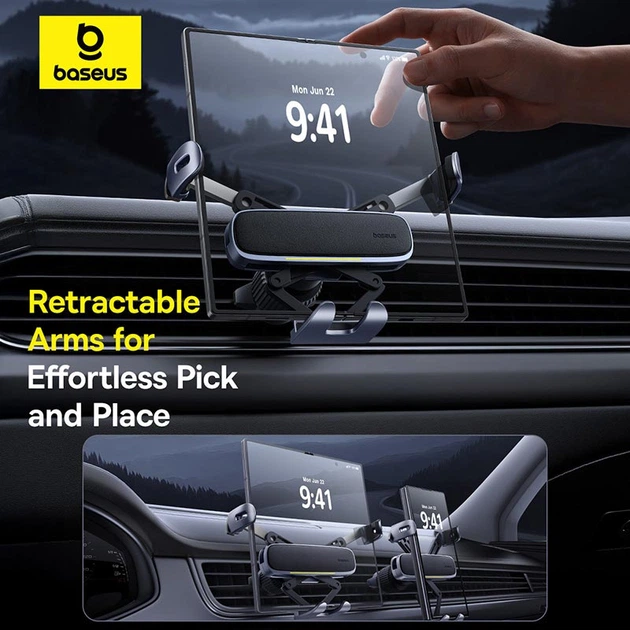 Тримач Baseus UltraControl Gravity Car Mount for Foldable Phone Grey - зображення 11