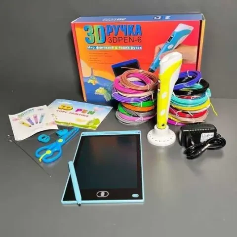 Набор для творчества 3D ручка 3D Pen-6 c LCD дисплеем + графический планшет + трафареты + 100 м пластика в комплекте - изображение 2