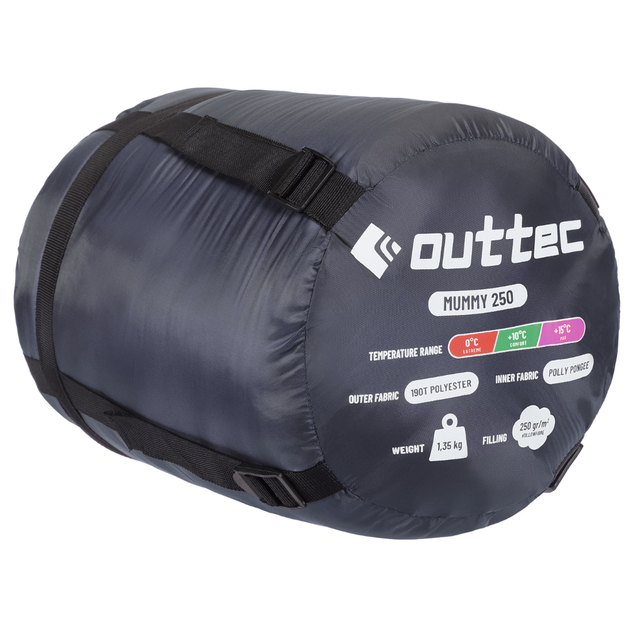 Спальний мішок кокон Outtec Mummy демісезон синій - зображення 7
