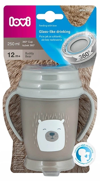 Кухоль-непроливайка "360", від 12 місяців - Lovi Buddy Bear Junior 250ml (1219356-31162744) - Фото 3 Кухоль-непроливайка "360", від 12 місяців - Lovi Buddy Bear Junior 250ml (1219356-31162744) - изображение 3