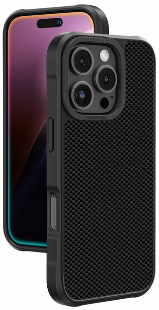 Etui AMAZINGthing Titan Max Case z wloknami aramidowymi 1500D do Apple iPhone 16 Pro Max Black (4896238000792) - obraz 1