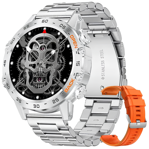 Смарт годинник чоловічий UWatch Canmixs водонепроникний протиударний з круглим циферблатом Сріблястий - Фото 2 Смарт годинник чоловічий UWatch Canmixs водонепроникний протиударний з круглим циферблатом Сріблястий - зображення 2