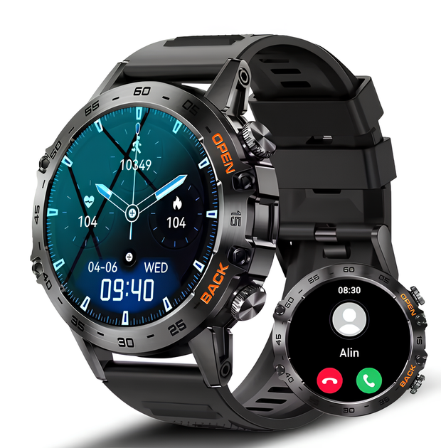 Смарт часы мужские UWatch Canmixs водонепроницаемые противоударные с круглым циферблатом Черный - изображение 2