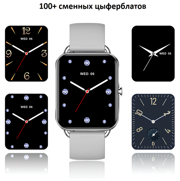 Женские умные часы UWatch для Android и IOS с функцией разговора и ответа на звонок водонепроницаемые Чёрный - изображение 4