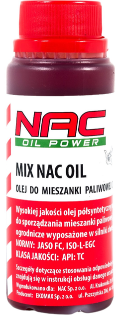 Olej do mieszanki paliwowej do silników dwusuwowych Nac MIX OIL 0.1 l - obraz 1
