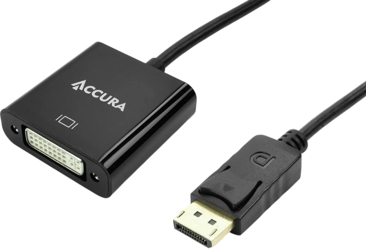 Adapter Accura DisplayPort - DVI-I 0.1 m Black (5907502399838) - obraz 1