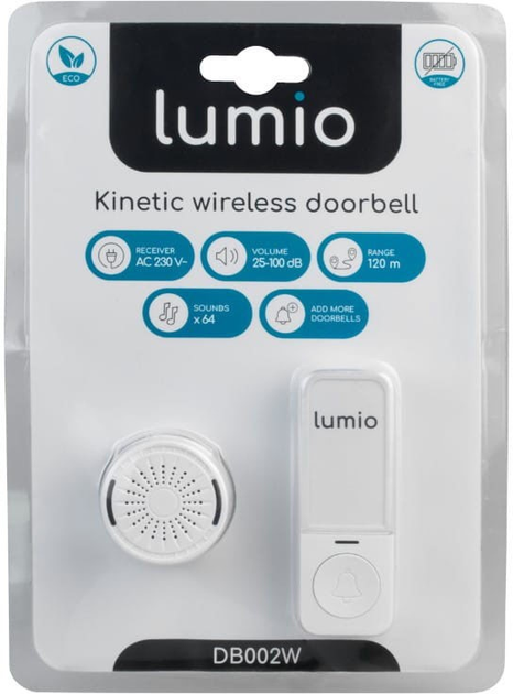 Dzwonek bezprzewodowy Lumio DB002W White (5350673903661) - obraz 8