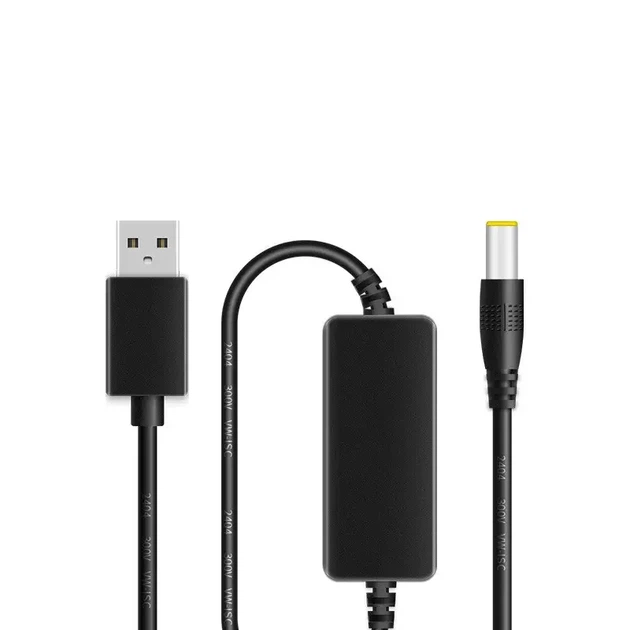 Кабель USB - DC Jack 2,5/2,1мм, стабілізатор/перетворювач підвищує DC-DC 5-12В 0,6А, 1,3 метр - зображення 4