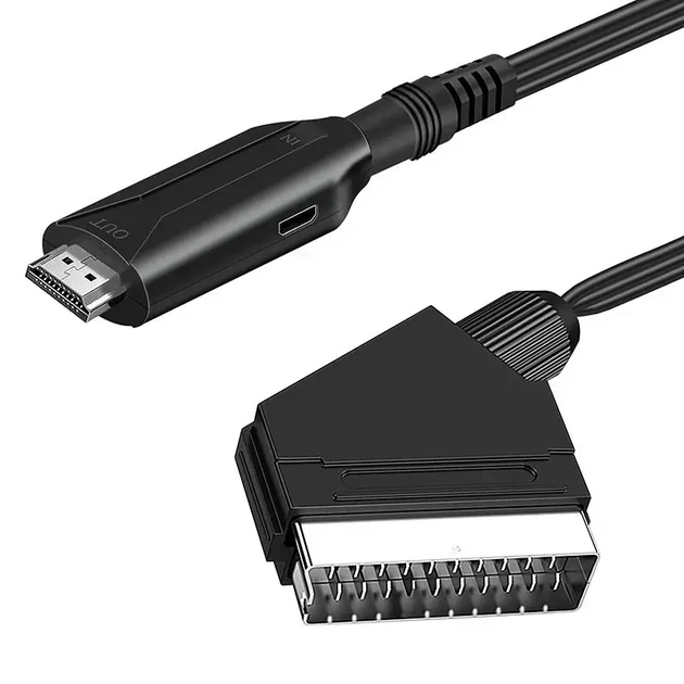 Конвертер Scart в HDMI HD 1080P, Scart в HD, 1 м. Адаптер, перехідник - Фото 2 Конвертер Scart в HDMI HD 1080P, Scart в HD, 1 м. Адаптер, перехідник - зображення 2