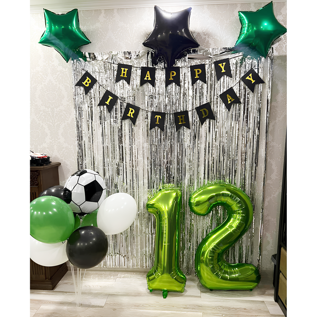 Фотозона Із Кульок Фанат Футболу Happy Birthday З Двома Цифрами (13 кульок) - Фото 1 Фотозона Із Кульок Фанат Футболу Happy Birthday З Двома Цифрами (13 кульок) - зображення 1