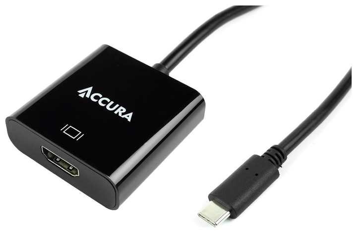Адаптер Accura USB-C - HDMI M/F 0.15m Black (5904726952634) - зображення 1