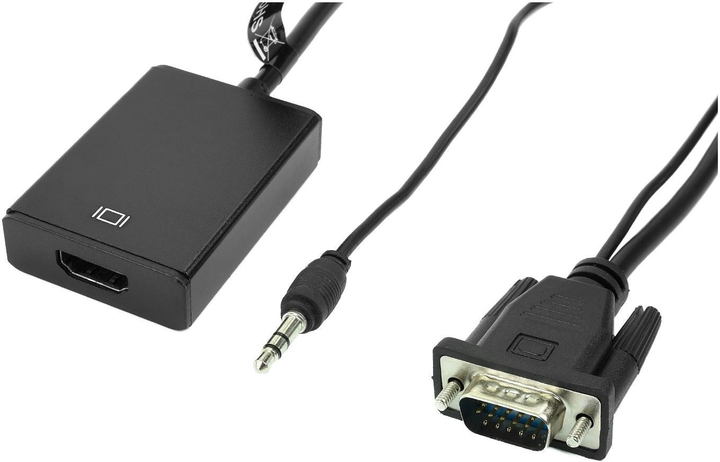 Adapter Accura VGA + minijack - HDMI 0.2m Black (5907629219828) - obraz 1