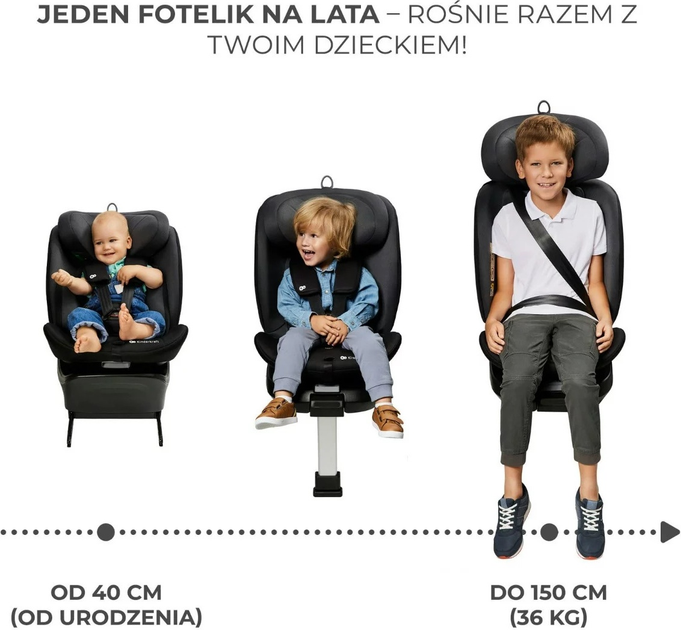 Fotelik samochodowy Kinderkraft I-360 i-Size Black (KCI36000BLK0000) - obraz 6