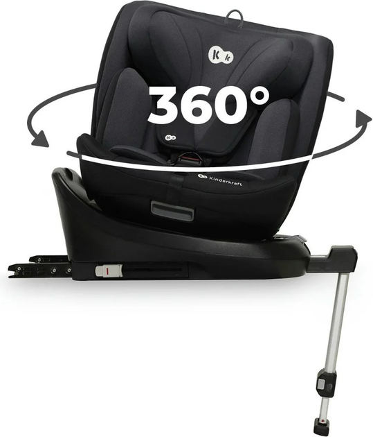 Fotelik samochodowy Kinderkraft I-360 i-Size Black (KCI36000BLK0000) - obraz 7