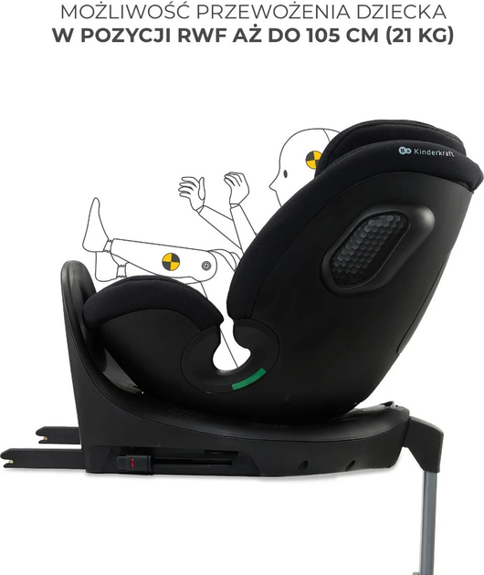 Fotelik samochodowy Kinderkraft XRIDER 2 i-Size Black (KCXRID02BLK0000) - obraz 3