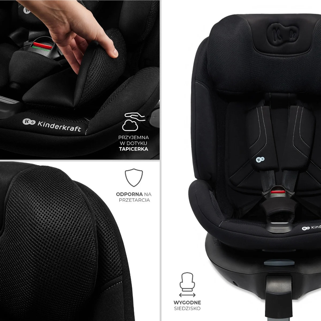 Fotelik samochodowy Kinderkraft XRIDER 2 i-Size Black (KCXRID02BLK0000) - obraz 7