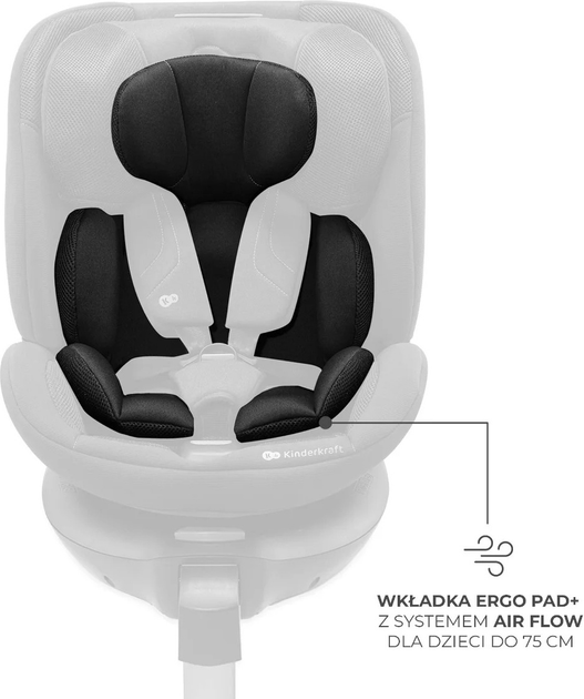 Fotelik samochodowy Kinderkraft XRIDER 2 i-Size Black (KCXRID02BLK0000) - obraz 8