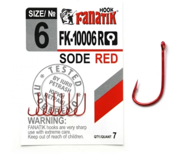 Крючок Fanatik Sode Red FK-10006R № 6 Красный - Фото 2 Крючок Fanatik Sode Red FK-10006R № 6 Красный - изображение 2
