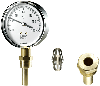Термометр біметалічний радіальний Cewal RD 63 VI (Ø63mm 0-120°C L-50) - изображение 4