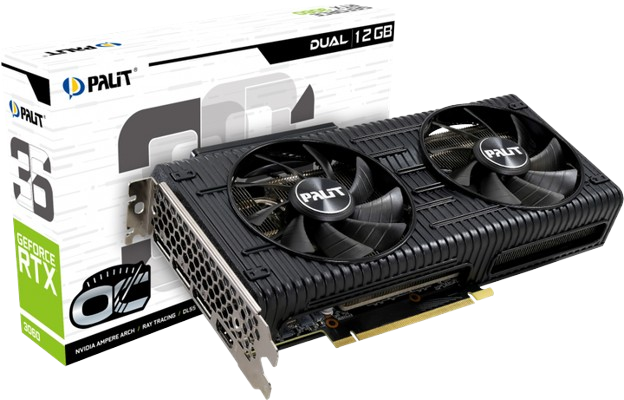 Відеокарта GeForce RTX 3060 12GB Palit Dual OC (NE63060T19K9-190AD) Б/В - Фото 1 Відеокарта GeForce RTX 3060 12GB Palit Dual OC (NE63060T19K9-190AD) Б/В - изображение 1