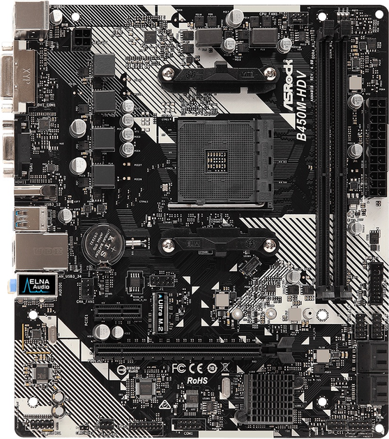 Płyta główna ASRock B450M-HDV R4.0 (sAM4, AMD B450, PCI-Ex16) (J2FMUA100414) - Outlet - obraz 1
