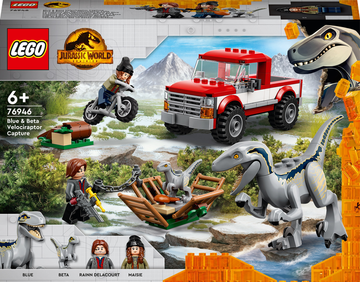 Zestaw klockow LEGO Jurassic World Schwytanie welociraptorow Blue i Bety 181 element (76946) (955555908304072) - Outlet - obraz 1