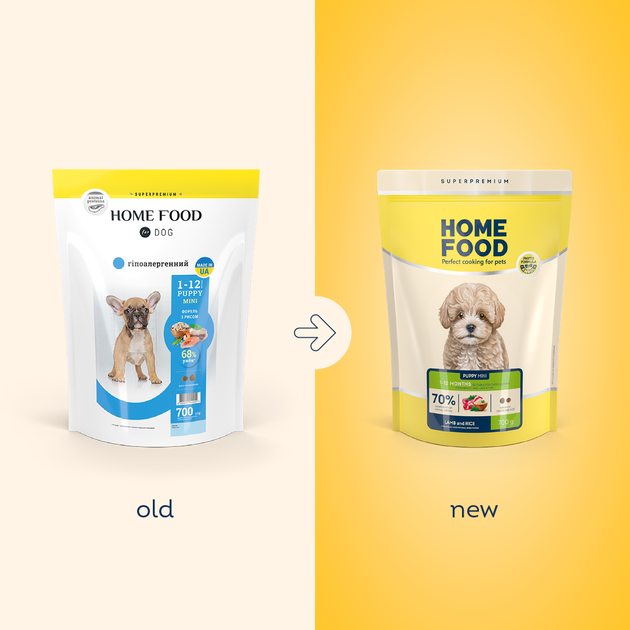 Сухой корм для щенков малых пород HOME FOOD For puppies 1-12 months Ягнятина и рис 700 г - изображение 2