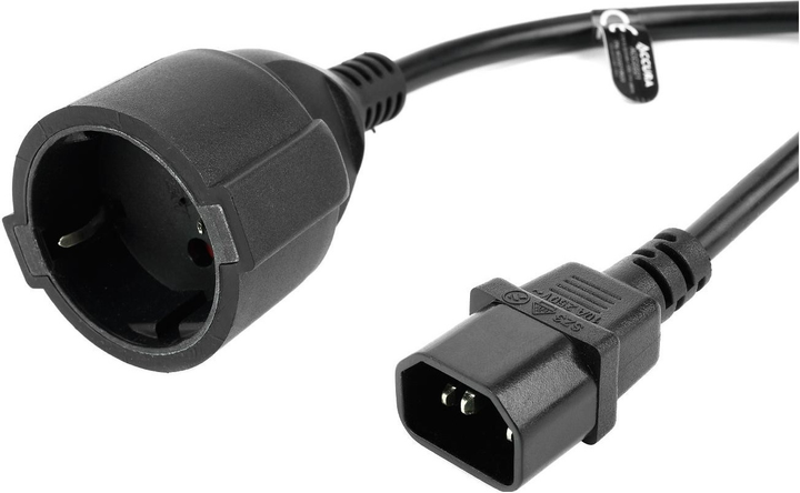 Kabel Accura C14 - Schuko 0.2 m Black (ACC2221) - obraz 1