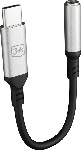 Adapter 3MK USB-C - miniJack Black-Silver (5903108518055) - obraz 2