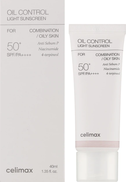 Сонцезахисний крем для обличчя Celimax Oil Control Spf 50 40 мл (8809782559063) - зображення 2