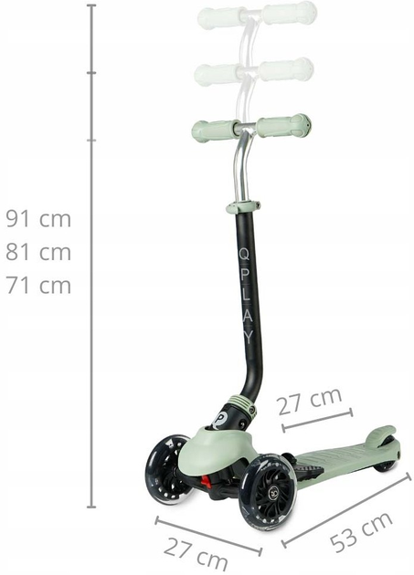 Дитячий самокат Qplay Sema Pro 3 в 1 Green (5061047481240) - зображення 7