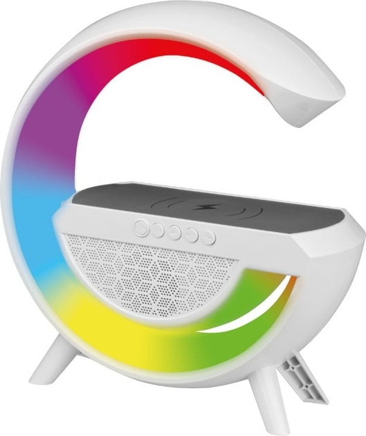 Портативна колонка DPM DTL301W LED RGB Bluetooth з індукційною зарядкою Біла (5906881230763) - зображення 2