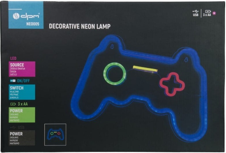 Dekoracyjny neon LED DPM Gamepad 41 x 27.5 cm (5906881229293) - obraz 6