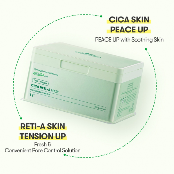Набор тканевых масок VT Cosmetics Cica Reti-A Mask с центеллой и ретинолом 30 шт 350 г - изображение 2