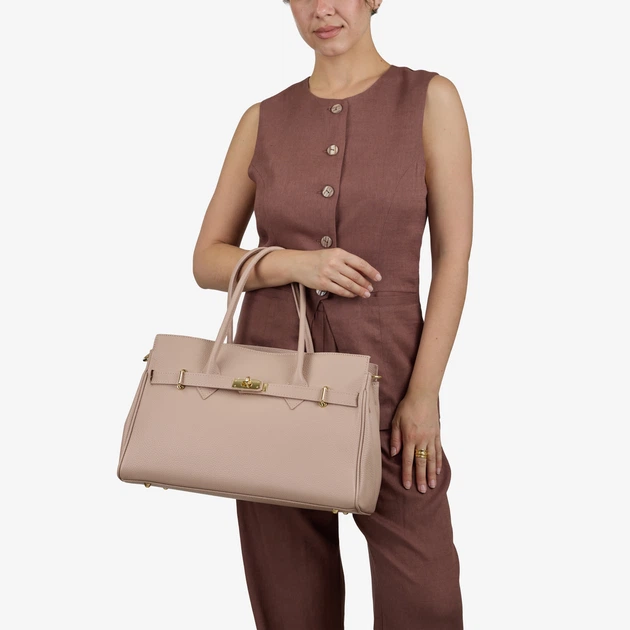 Сумка женская кожаная тоут большая Regina Notte Tote 4020 Пудровый - Фото 2 Сумка женская кожаная тоут большая Regina Notte Tote 4020 Пудровый - изображение 2