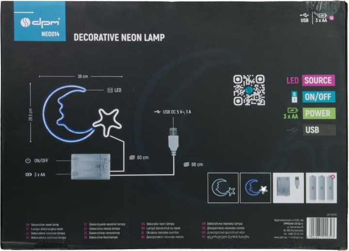 Декоративна неонова LED вивіска DPM Місяць 38 x 28.5 см (5906881229323) - зображення 7