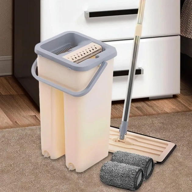 Швабра з відром і самовіджимом Тріумф, Spin Mop Scratch Cleaning 360, швабра ледарка - Фото 4 Швабра з відром і самовіджимом Тріумф, Spin Mop Scratch Cleaning 360, швабра ледарка - зображення 4