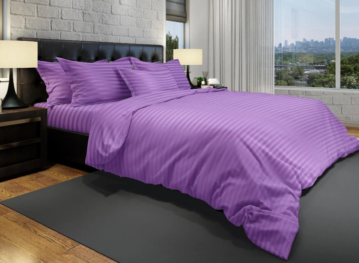 Комплект Dreams At Home постельного белья Страйп-сатин Евро stripesatin_lavender Простирадло на Резинці 180*200*20 та Підковдра на Блискавці на Ширину Підковдра - Фото 1 Комплект Dreams At Home постельного белья Страйп-сатин Евро stripesatin_lavender Простирадло на Резинці 180*200*20 та Підковдра на Блискавці на Ширину Підковдра - зображення 1