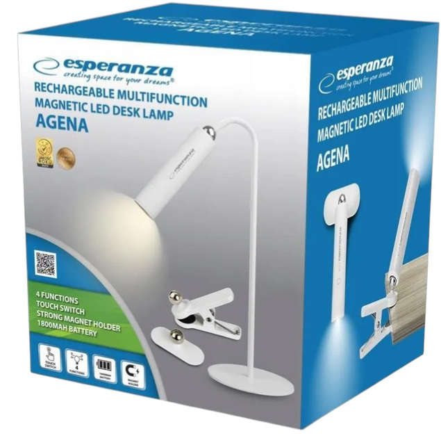 Lampa biurkowa Esperanza Agena Biała - obraz 7