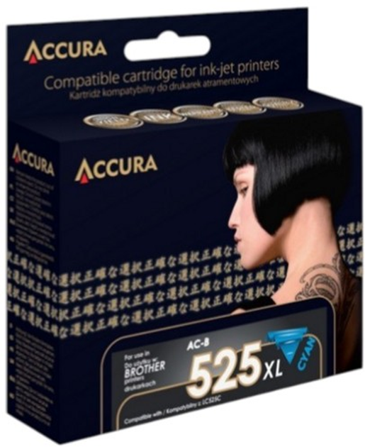 Tusz Accura ink Brother LC525C XXL Cyan (5904726975619) - obraz 1