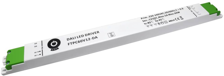 Блок живлення POS LED Driver 12В/5A CV DALI Type 6 Push Dimming FTPC60V12-S-DA6 (5902135154540) - зображення 1